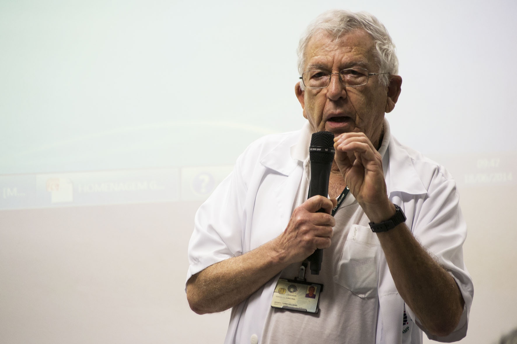 Edgard Ferro Collares, professor emérito da Unicamp. Foto: Marcelo Oliveira. CADCC-FCM/Unicamp