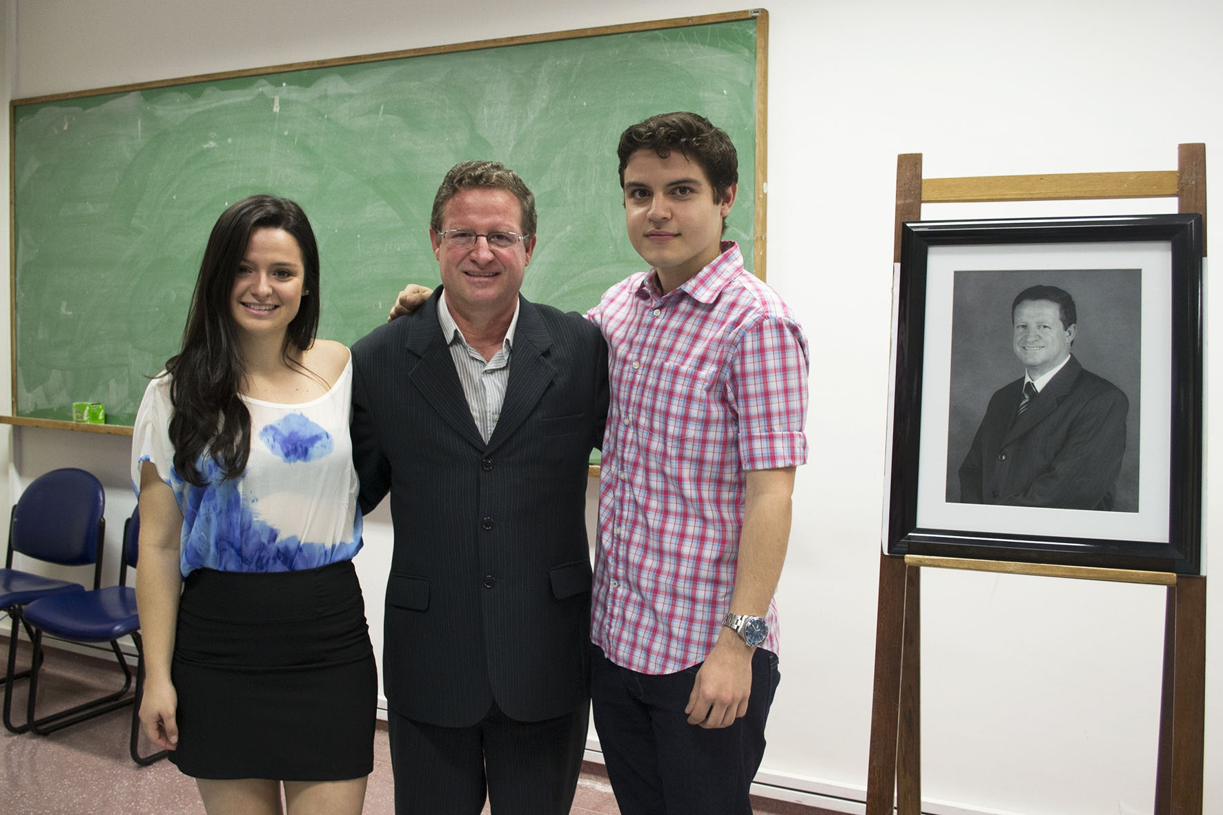 Marilisa e Vinícius, filhos de Gabriel Hessel. Foto: Marcelo Oliveira. CADCC-FCM/Unicamp