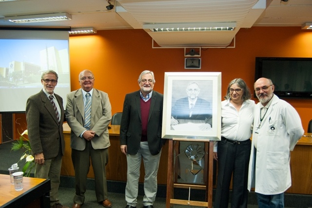 Roberto Texeira Mendes, Luis Sérgio Leonardi, Mario Saad, Tereza Atvars e José Antonio Rocha Gontijo. Foto: Rafael Marques - CADCC-FCM/Unicamp