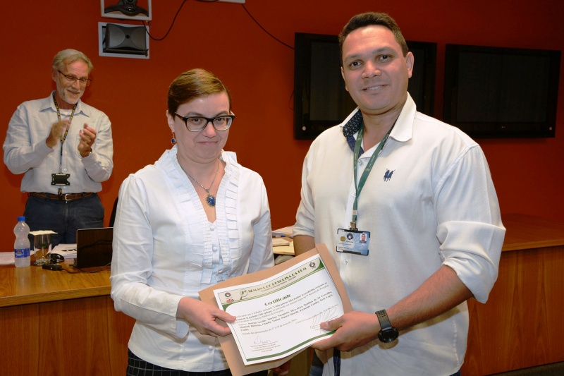 Rodrigo Secolin e a orientação de Íscia Lopes-Cendes recebeu o prêmio de 3º lugar. Foto: Mario Moreira