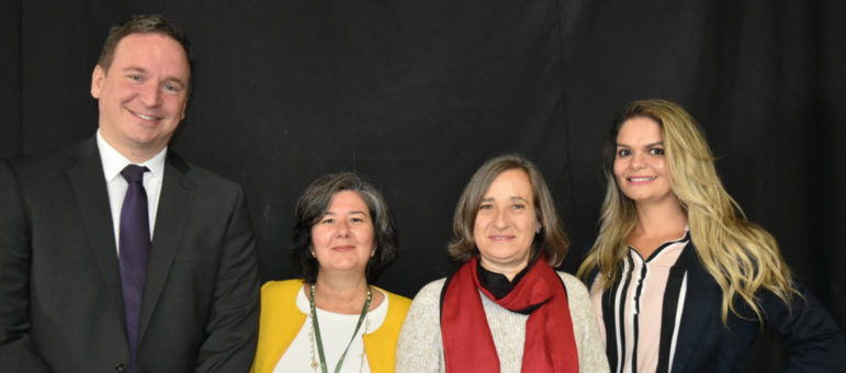 Gustavo Korn (ABORL), Márcia Bandini (ANAMT), Márcia Tiveron (CEREST Estadual), Flávia Nogueira (MS)